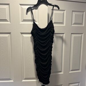 Abercrombie & Fitch Black Ruched Mini Dress